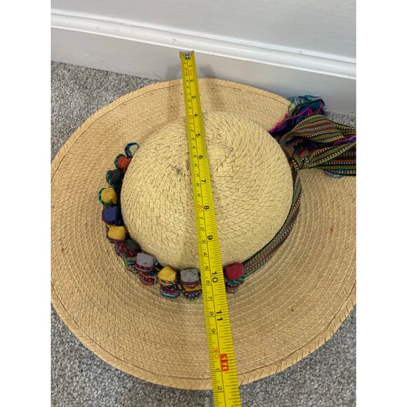 Guatemalan Worry Doll Woven Straw Hat Travel Tourist Coastal Vintage EUC - Picture 4 of 6